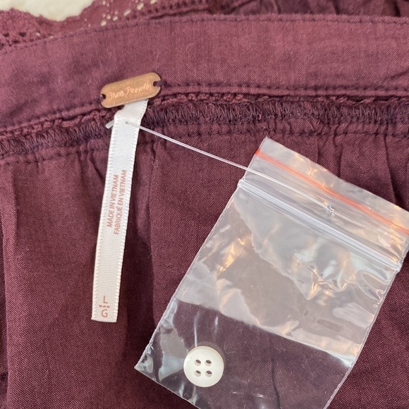 Free People Sunny Days Ahead Cranberry Ruffle Crop Top size large - Picture 8 of 12